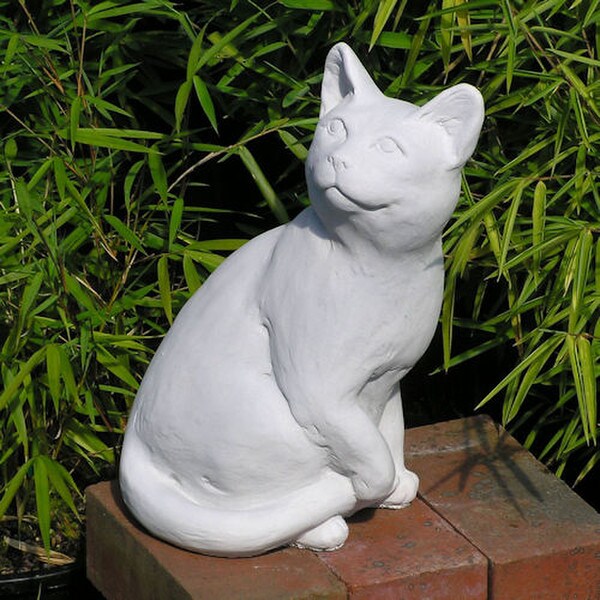 Cement Cat Sculptures Garden Concrete Memorial Statues Stone Artwork